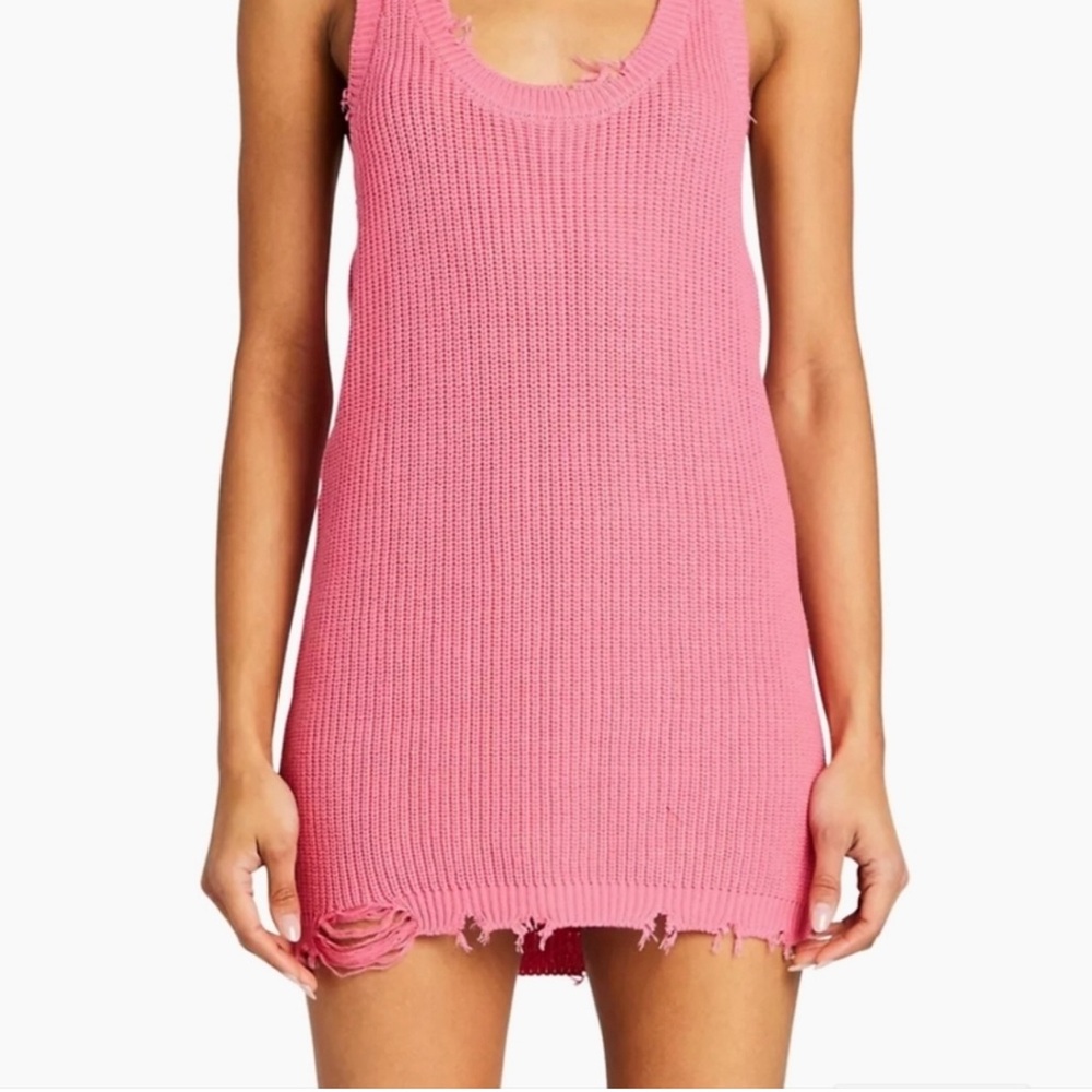 Pink Knit Sleeveless Dress